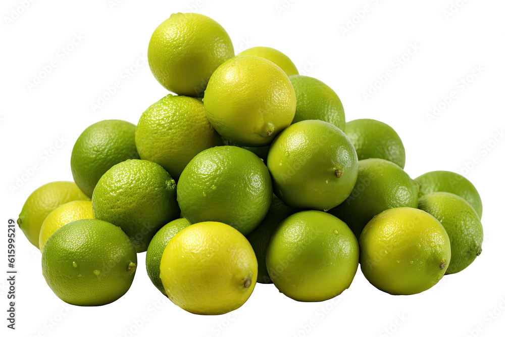 a pile of limes on a Transparent background Generative AI a pile of limes on a Transparent background Generative AI