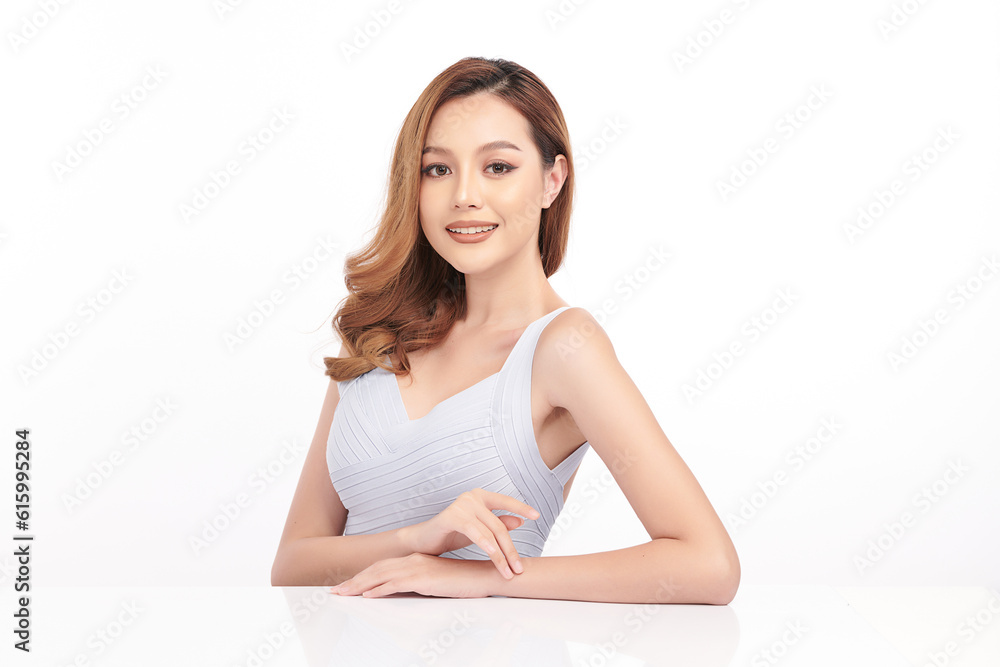 Beautiful young asian woman with clean fresh skin on white background, Face care, Facial treatment, Cosmetology, beauty and spa, Asian women portrait. Beautiful young asian woman with clean fresh skin on white background, Face care, Facial treatment, Cosmetology, beauty and spa, Asian women portrait.