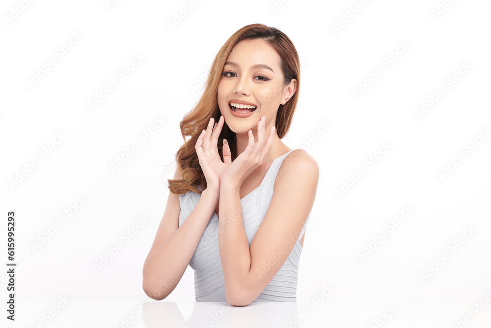 Beautiful young asian woman with clean fresh skin on white background, Face care, Facial treatment, Cosmetology, beauty and spa, Asian women portrait. Beautiful young asian woman with clean fresh skin on white background, Face care, Facial treatment, Cosmetology, beauty and spa, Asian women portrait.