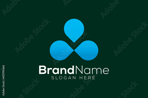 Minimalist letter A water drop logo design template
