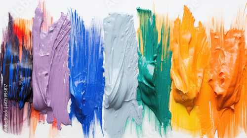 Wallpaper Mural Abstract colorful oil painting on canvas. Oil paint texture with brush and palette knife strokes. multicolored wallpaper. Macro close up acrylic background. Post-processed generative AI Torontodigital.ca