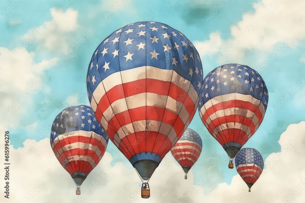 Naklejka premium hot air balloon in sky