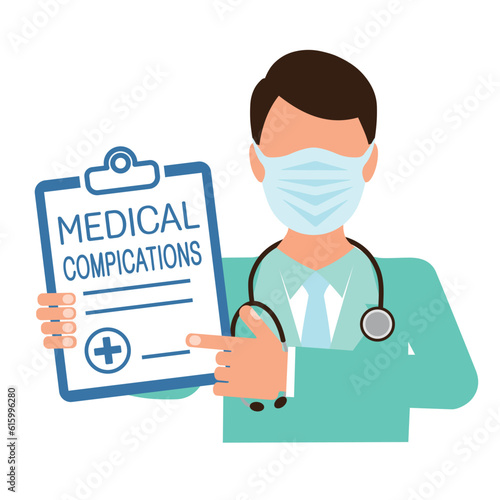medical complication. Vector illustration isolated on white background.