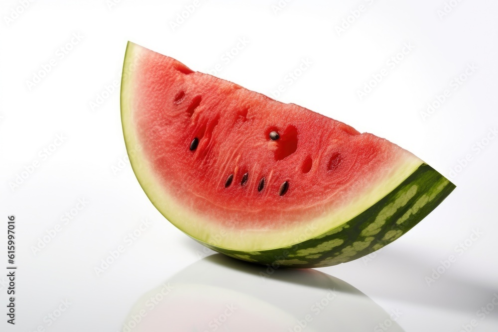 Watermelon and sliced watermelon isolated on white background. Generative Ai Watermelon and sliced watermelon isolated on white background. Generative Ai