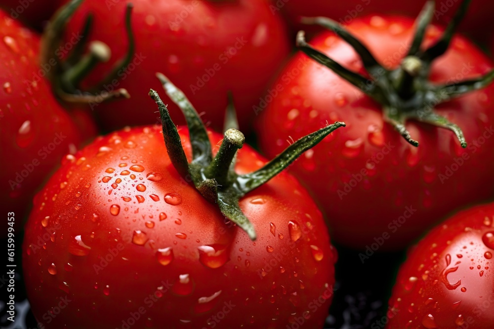 Tomatoes, Organic red tomatoes in market. Generative Ai Tomatoes, Organic red tomatoes in market. Generative Ai