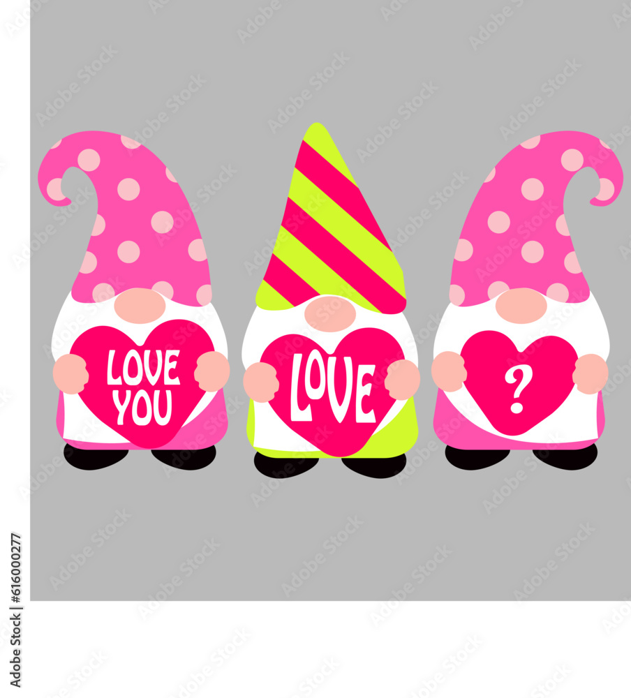 Cute gnome with heart. Vector art illustration. Cute gnome with heart. Vector art illustration.