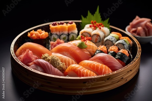 sushi on a tray