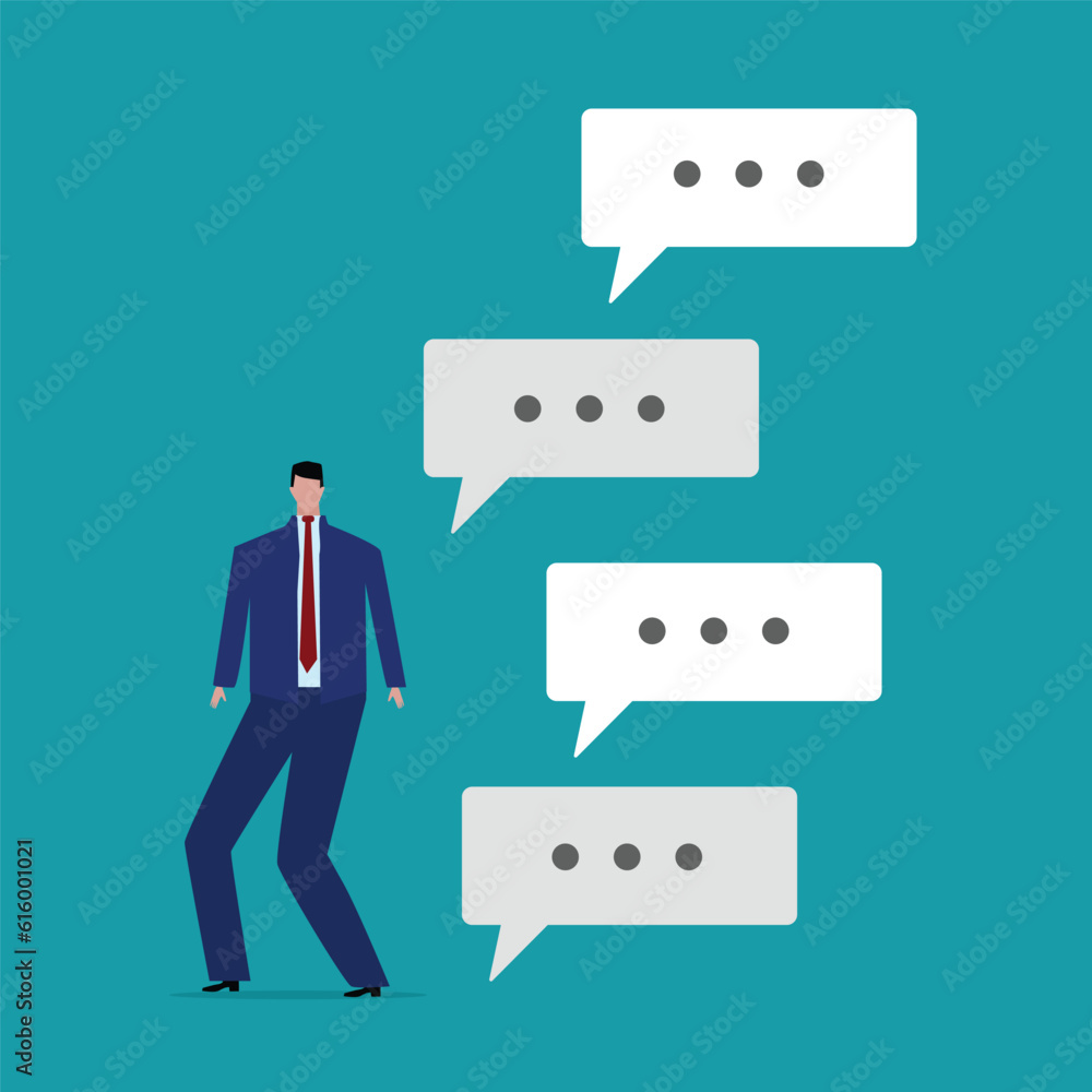 Obraz premium Sending business messages or telling new ideas. Discussions to gather information and ideas for solving problems to achieve the best results.