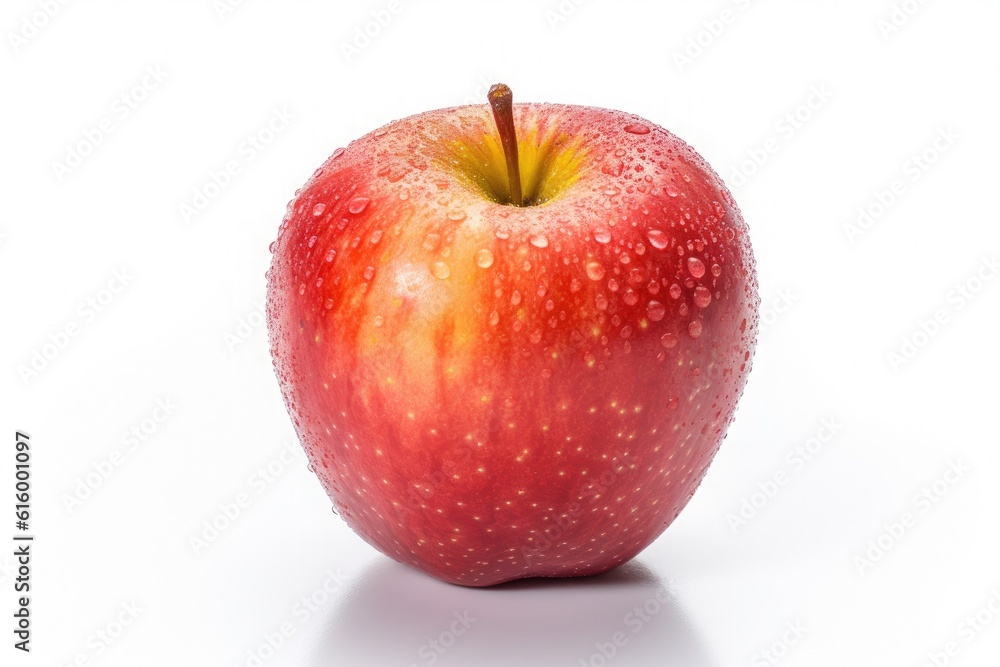 Apple, Fresh apple isolated on white background. Generative Ai
