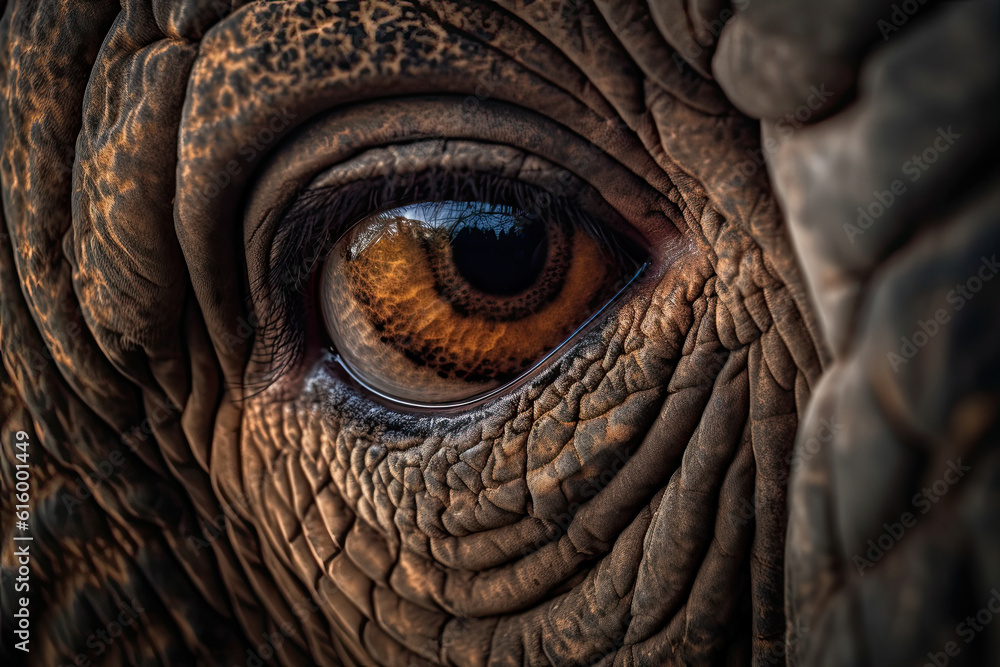 an elephant's eye, with the pupil visible to show how it is reflected in its eyes photo shutter an elephant's eye, with the pupil visible to show how it is reflected in its eyes photo shutter