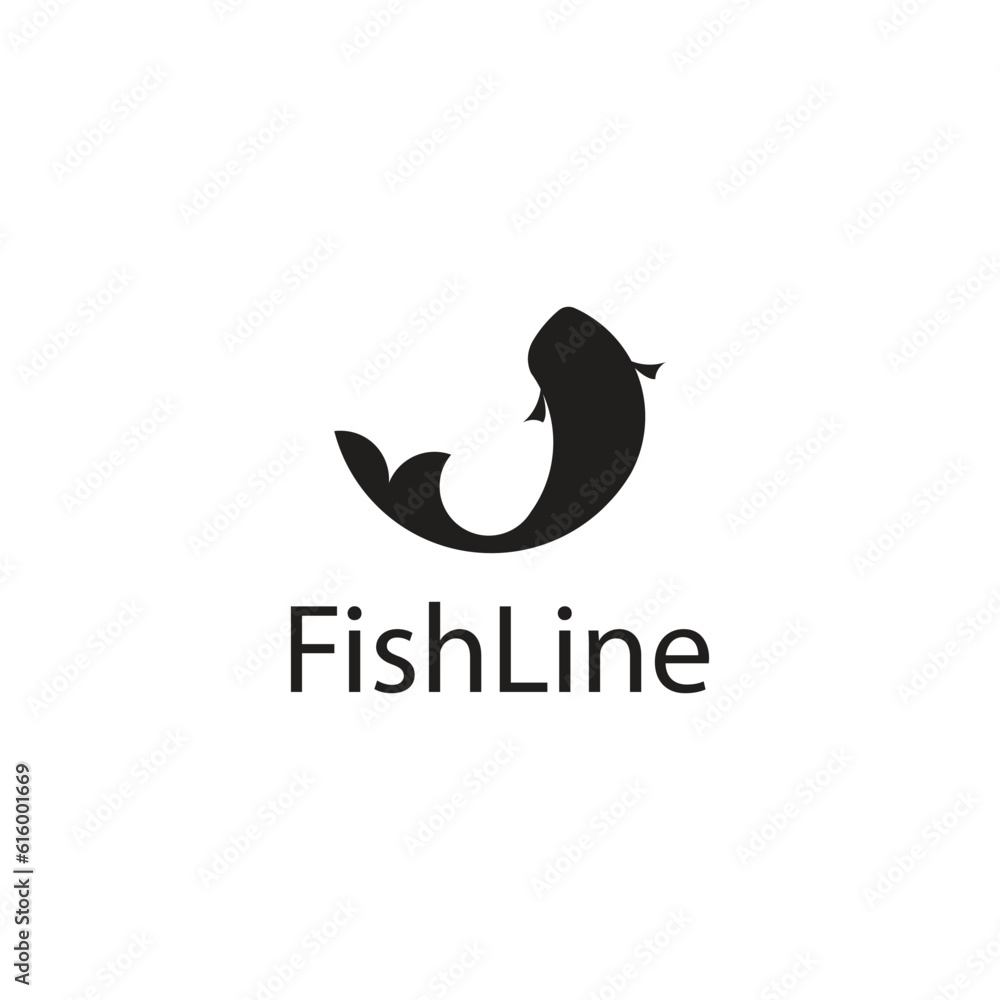 fish logo full black vector illustration fish logo full black vector illustration