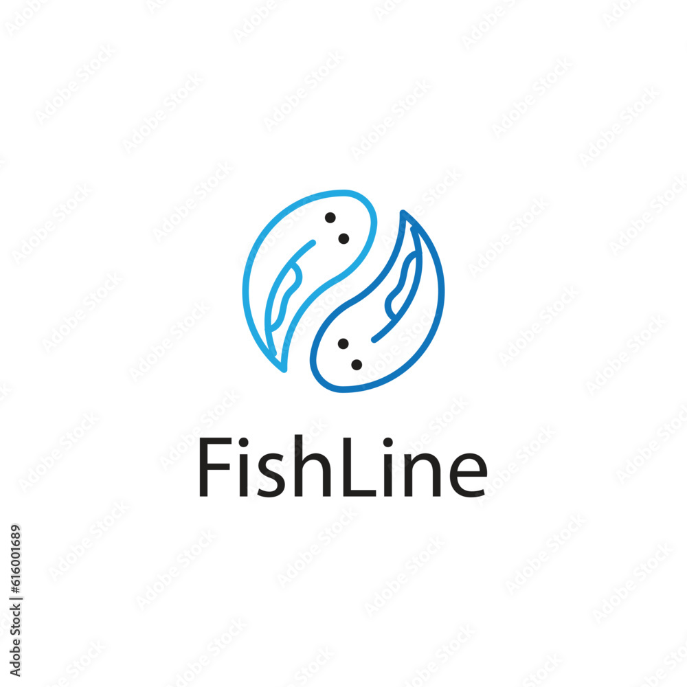 two fish logo simple line art vector two fish logo simple line art vector