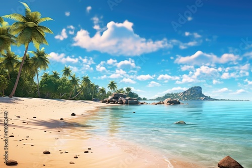 beach with palm trees