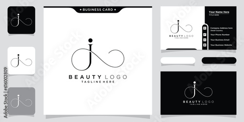 Abstract letter J logo design, luxury style letter logo, initial J icon design