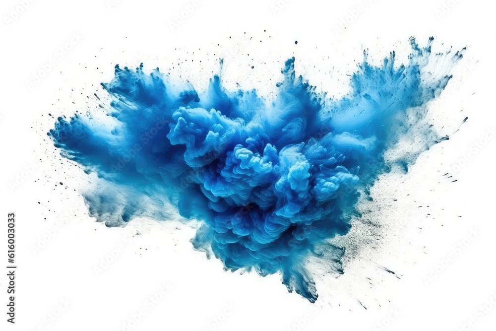 blue watercolor paint splashes