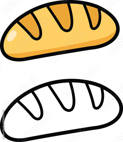 Illustration of isolated colorful and black and white bred for coloring book
