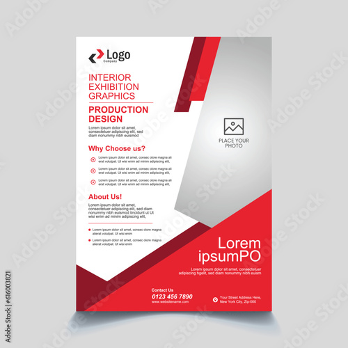 Business brochure Flyer Design, Leaflets design a4 template. Business abstract vector Flyer and Red cover business brochure design template.