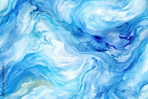 Blue Marble Swirls: Use shades of blue and white to depict swirling patterns on a marble texture background, resembling ocean waves. © Man888