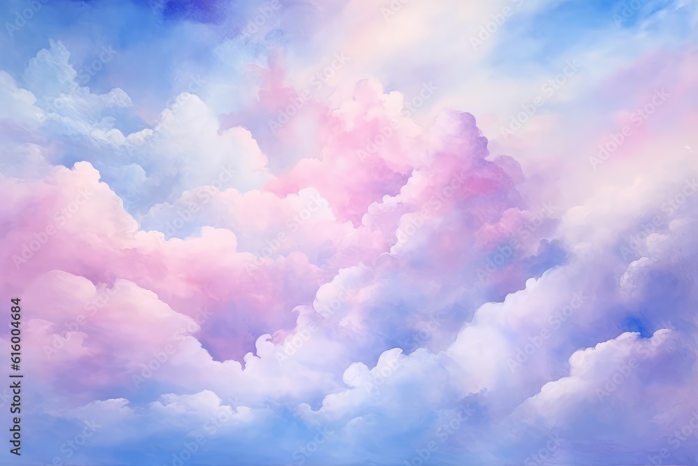Ethereal Sky: Depict a soft and ethereal sky using delicate watercolor washes in shades of blue, pink, and purple, capturing a serene and tranquil atmosphere. Ethereal Sky: Depict a soft and ethereal sky using delicate watercolor washes in shades of blue, pink, and purple, capturing a serene and tranquil atmosphere.