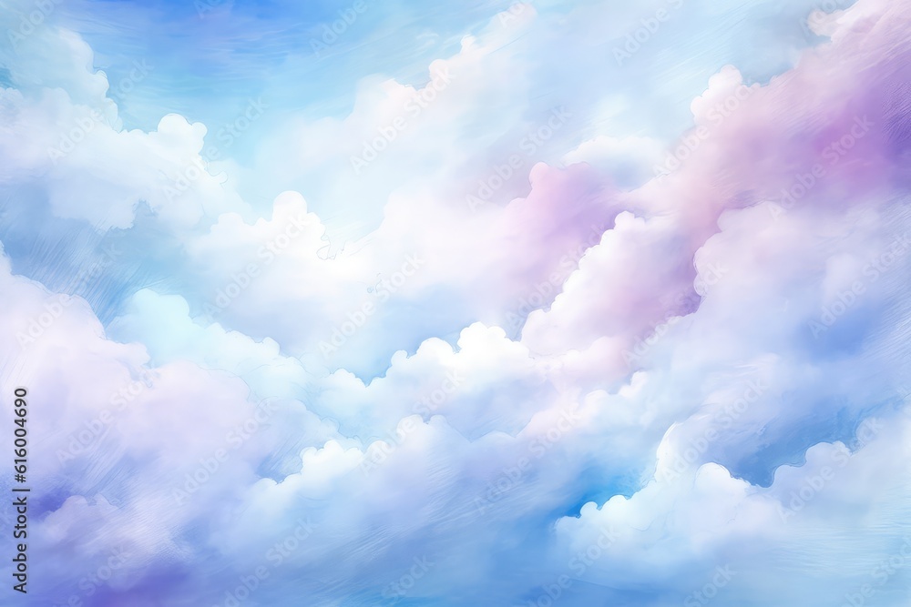 Ethereal Sky: Depict a soft and ethereal sky using delicate watercolor washes in shades of blue, pink, and purple, capturing a serene and tranquil atmosphere. Ethereal Sky: Depict a soft and ethereal sky using delicate watercolor washes in shades of blue, pink, and purple, capturing a serene and tranquil atmosphere.