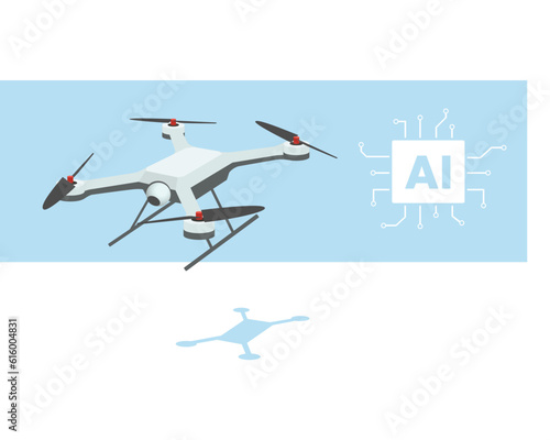 Vector Illustration of Drone Using AI