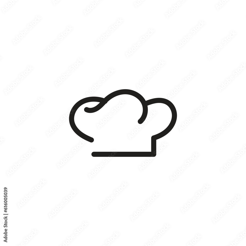 Chef hat logo design vector icon style line Chef hat logo design vector icon style line