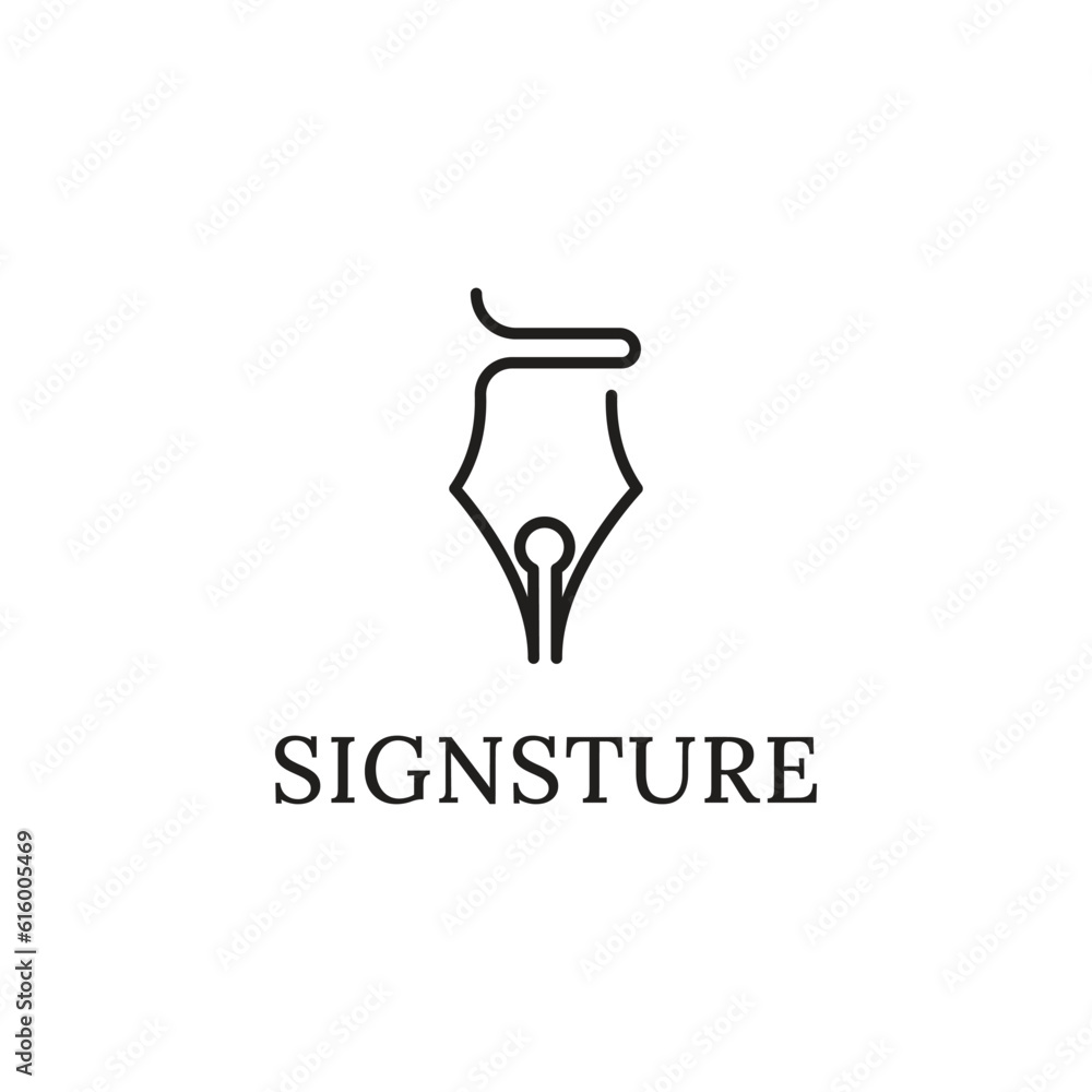 simple elegant pen logo vector line simple elegant pen logo vector line