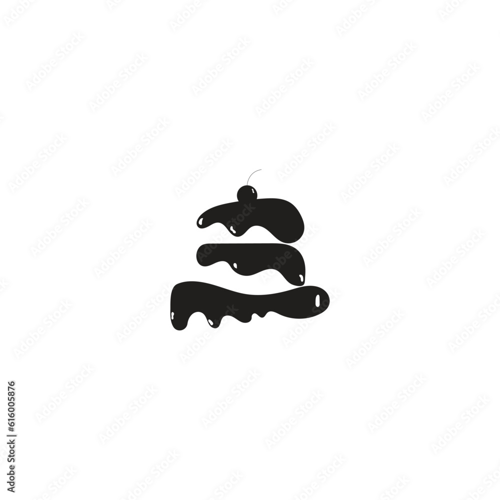 vector logo illustration, black silhouette cake vector logo illustration, black silhouette cake