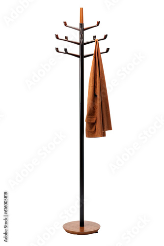 coat rack isolated on a transparent background, generative ai