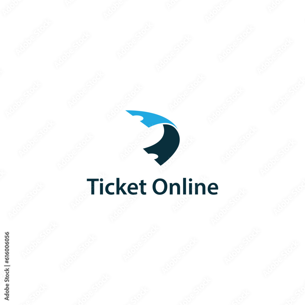 simple vector travel ticket logo