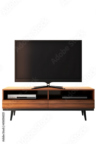 tv stand isolated on a transparent background, generative ai