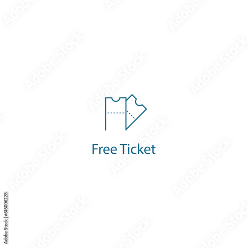 double ticket logo illustration simple line style