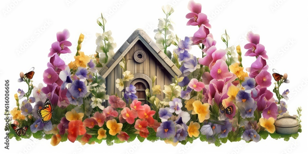 flowers in a wooden box
