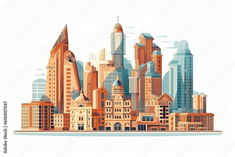 Architecture and Buildings illustration . isolate on white background. 