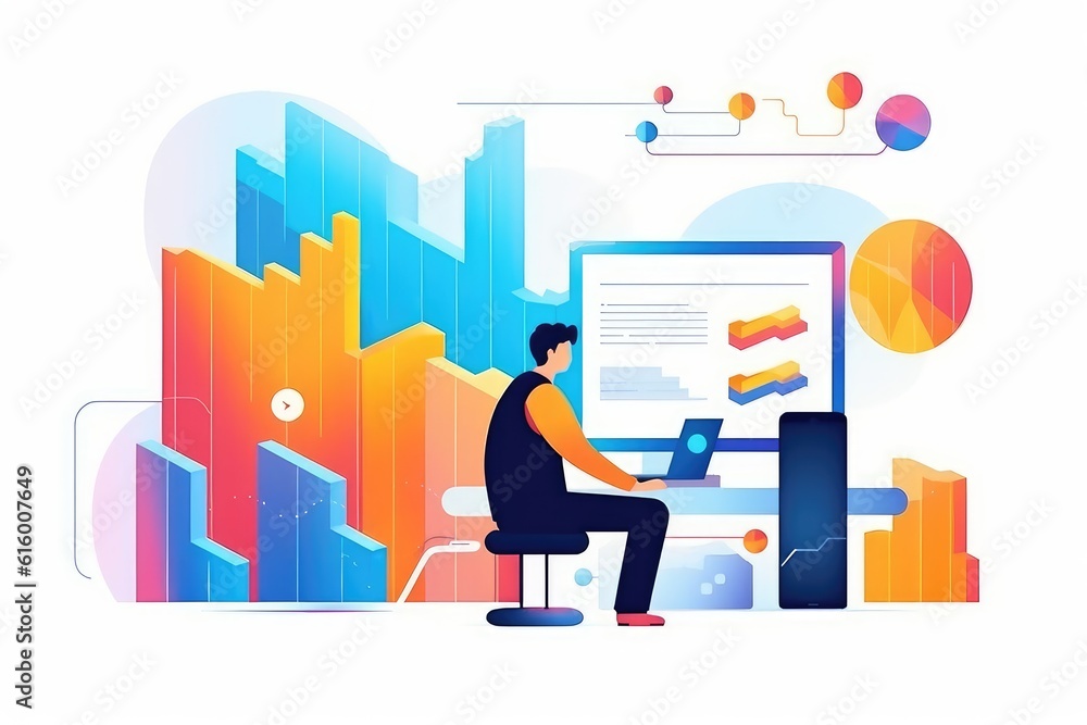 business person with graph business person with graph