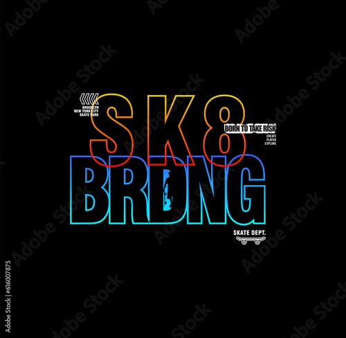 Freestyle Skateboarding New York City, Skate park Typography design for print t shirt. 