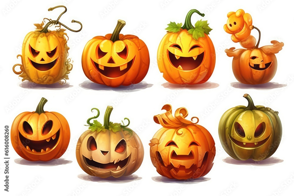 set of halloween pumpkins set of halloween pumpkins