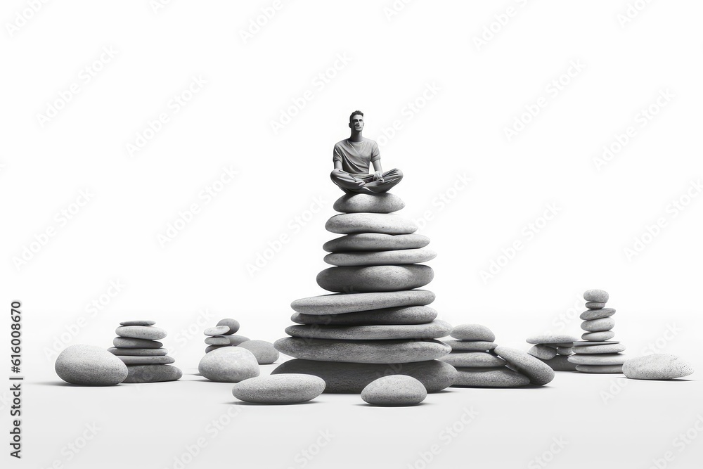 Obraz premium Mindfulness and Stress Relief illustration