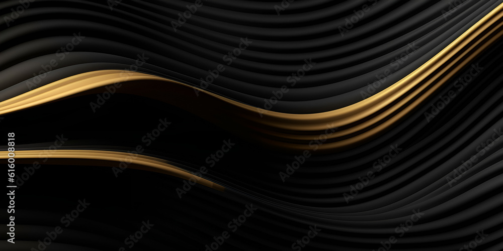 Abstract Black and Gold Wavy Lines Luxury Background Luxury Black and ...