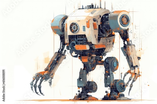 Robotics and Automation illustration on white background.