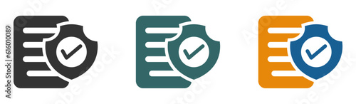 Contract coverage vector icons set