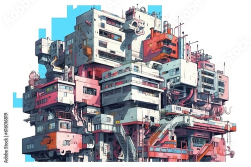 複雑デザインの建物,Generative AI AI画像 © beeboys