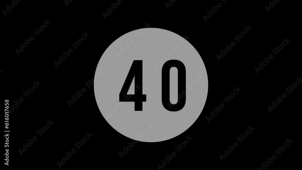 Alpha Transparent countdown overlay timer for a workout or gym video Alpha Transparent countdown overlay timer for a workout or gym video