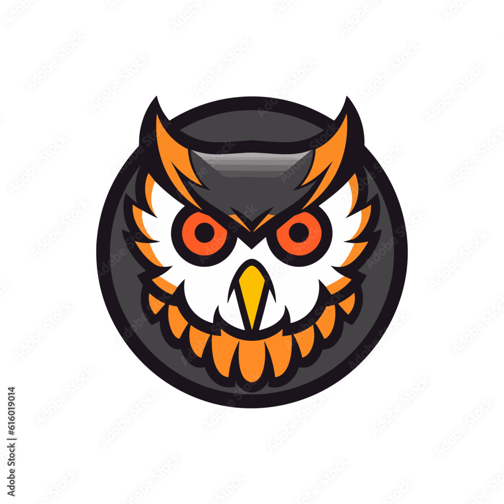 owl iconic logo vector clip art illustration, symbolizing knowledge and intuition, perfect for educational materials and spiritual designs