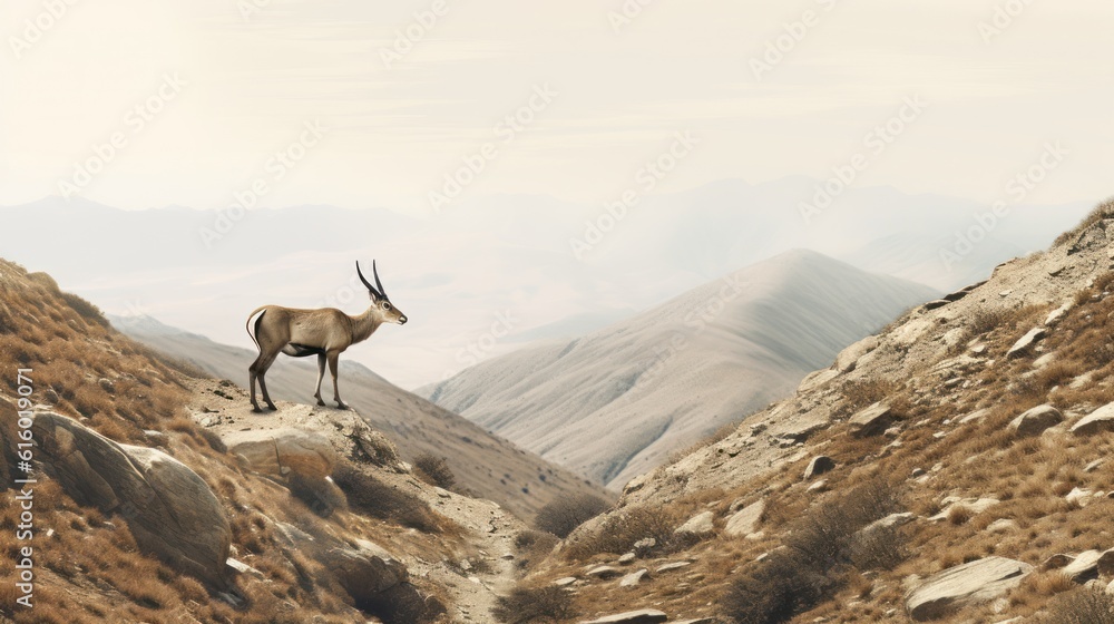 Obraz premium mountain goat on the mountain