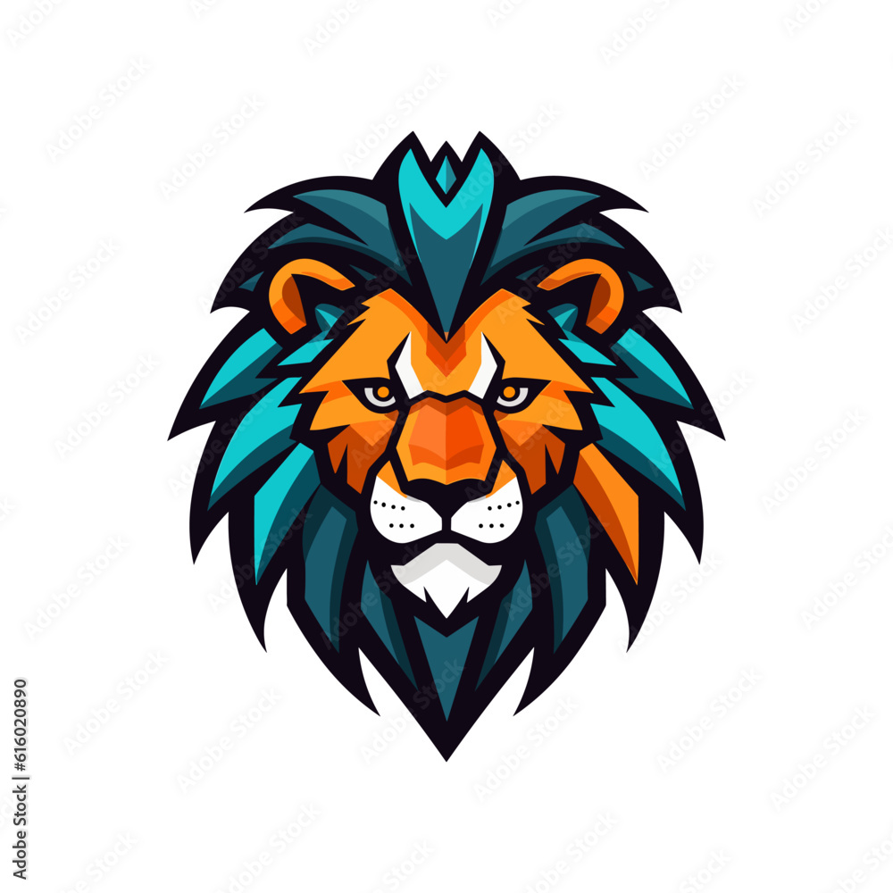 lion mascot logo vector clip art illustration