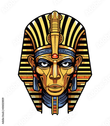 Egyptian Golden pharoh vector clip art illustration