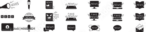 NEWS editable icons collection set illustration vector