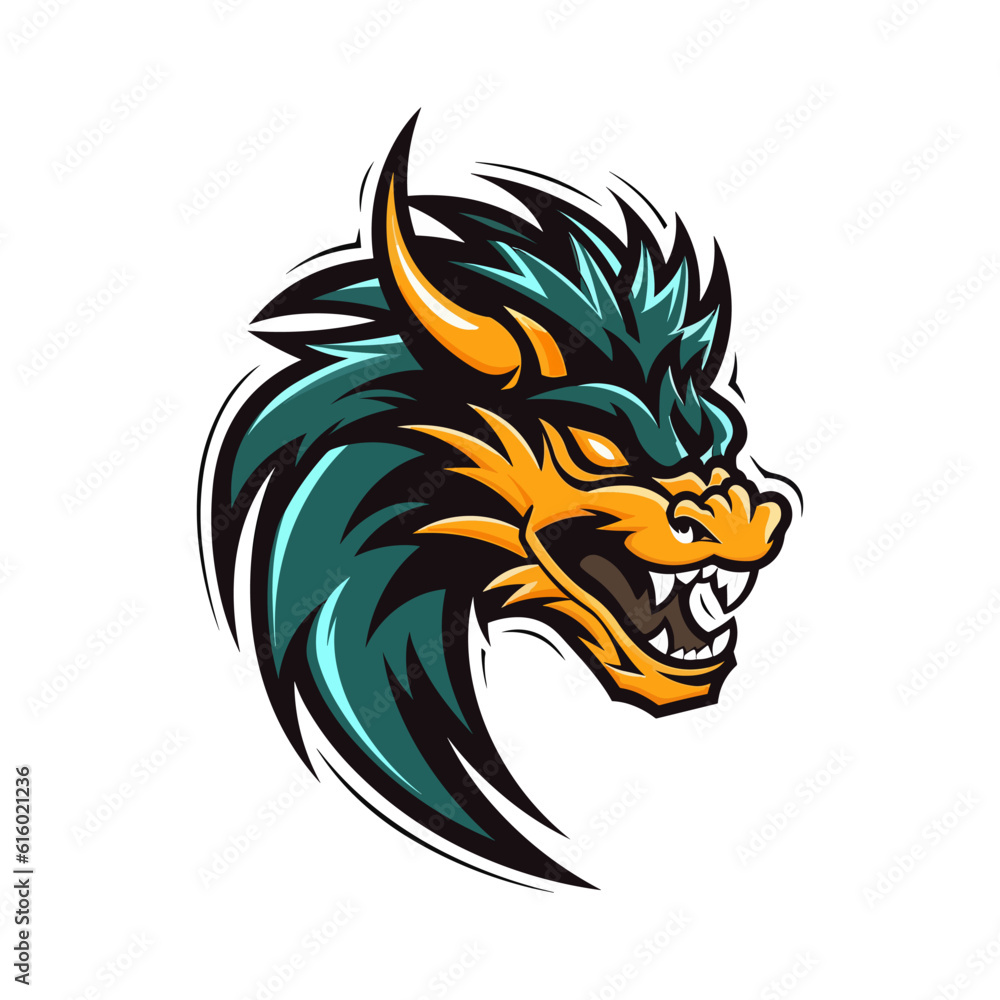 dragon logo vector clip art illustration