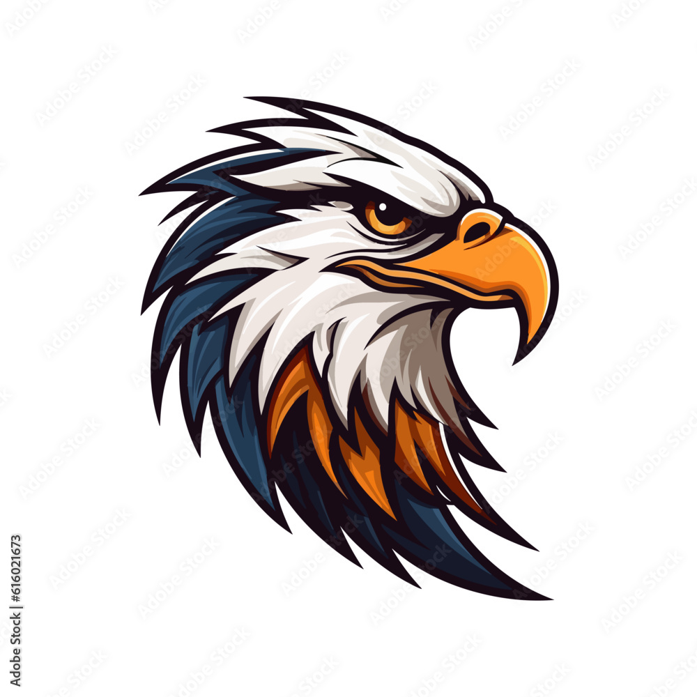 A majestic eagle logo vector clip art illustration, symbolizing strength and freedom, perfect for patriotic designs and outdoor adventure brands